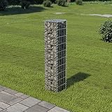 Myheimly Gabione,Steinkorb Steingabionen Drahtkorb Mauer Säule Wand, Drahtkorb für Außenbereich, Gabionenkorb Steingabione, Verzinktes Eisen Gabione 20 x 20 x 100 cm