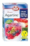 RUF Agartine Pulver, pflanzliches Geliermittel mit Agar-Agar, Ersatz für tierische Gelatine, für Tortenfüllungen, Cremes und Desserts, glutenfrei und vegan, 3x10g