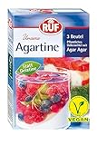 RUF Agartine Pulver, pflanzliches Geliermittel mit Agar-Agar, Ersatz für tierische Gelatine, für Tortenfüllungen, Cremes und Desserts, glutenfrei und vegan, 3x10g