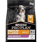 Pro Plan Medium & Large Adult Age Defence 7+, Hundefutter trocken, reich an Huhn, 1er Pack (1 x 3 kg)
