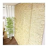 Handgewebte Rollo Bambus für Fenster, Innen Natürliche Bambus Roll Up Schatten, UV-Beständige Hebefensterläden für Terrasse Balkon Beschattung(W60xH80cm/24x31in)