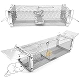 NlsqEU Rattenfalle Marderfalle Rattenfalle lebendfalle Wiederverwendbare-41x14x11 cm
