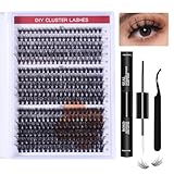 DIY Wimpernverlängerung Kit, 30D+40D+50D Wimpern Extensions Set, 8-16mix 320Pcs Lash Extension Set Mit Bond&Seal Und Pinzette, Cluster Lashes Künstliche wimpern