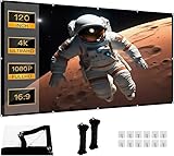 Leinwand Beamer verdickte und Anti-Falten tragbare Beamer Leinwand, 16:9 HD Faltbare Projektor Leinwände für Heimkino, Büro und Camping (120 Zoll)
