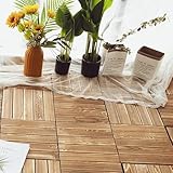 ELzEy Massive ineinandergreifende Terrassenfliesen for den Außenbereich, quadratische Holzdeck-Bodenfliesen, DIY-Einrast-Verbundbodenbelag – for alle Wetterbedingungen geeignet