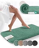 Beautissu Badvorleger rutschfest Waschbar 80x50 cm – Duschvorleger Hochflor Badematte rutschfest Shaggy – Flauschig Badvorleger Badezimmerteppich – Badezimmer Badematte Mintgrün BeauMare FL