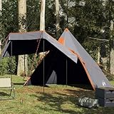 Homgoday Tipi-Campingzelt 5 Personen Trekkingzelt Familienzelt Wasserdicht Campingzelt Zelt für Camping Picknick Wandern Grau Wasserdicht