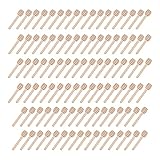 YUNYODA 100 STK Honiglöffel, Mini Holz Holzlöffel Honig Marmelade Honig Kleine Honeysticks 8 cm zum Hochzeit Geburtstag Babydusche Weihnachten Party Sammeln Rührstab Stick