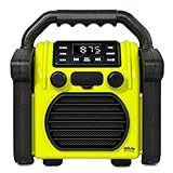 BR 230 BT, Baustellenradio Bluetooth - Neongelb/Offwhite - Silva Schneider - Digitales PPL Radio, 100 Watt, IP55 Staub- & Wasserdicht, 4000 mAh Akku, USB-Ladefunktion, Taschenlampe & Alarm