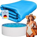 poolomio Poolfolie blau für Stahlwandpool rund 240 x 90 cm | Poolinnenfolie Aufstellpool Winterfest und UV-beständig | Ersatzfolie für Gartenpool | Pool Innenhülle 0,225 mm Stärke