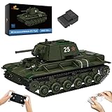 JMBricklayer Technik Militär Panzer Bausteine, 61515 WW2 KV-1 Panzer klemmbausteine, Ferngesteuerter Panzer Spielzeug für Erwachsene und Jungen
