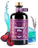 FLASCHENPOST GIN - Simsala Gin - Handmade-Gin verfeinert mit Pflaume & Lavendel - Zauber-Gin verfärbt sich mit Tonic von Blau zu Lila - Magic Edition (0,5l)