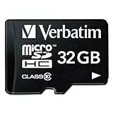 Verbatim Premium Micro SDHC Speicherkarte mit Adapter, 32 GB, Datenspeicher für Foto- und Video-Aufnahmen, Micro SD Karte in schwarz, ideal für Handy, Kamera oder Tablet