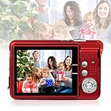 Digitalkamera 1080HD Foto Kamera Digital 2,7 Zoll 18 MP Mini Digital Kamera mit 8X Digitalzoom Fotoapparat Digitalkamera Geschenk Kompaktkameras für Kinder Erwachsene Studenten Anfänger(Rot)