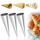 ZDNT 12 Stück Cannoli Form Röhrchen,Cannoli Molds,Cannoli Backform,Schillerlockenform,Formen Spiral-Croissant,Cannoli Backform Cream Horn für Cannoli-Röhren Hörnchen