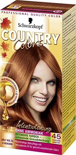 COUNTRY COLORS Intensiv-Tönung 45 Toscana Herbstrot Stufe 2 (123 ml), temporäre Haarfarbe für intensive Ergebnisse, Coloration hält bis zu 8 Wochen, ohne Ammoniak