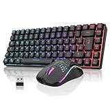 RedThunder K84 Kabelloses Gaming Tastatur und Maus Set, QWERTZ DE Layout, Wiederaufladbare Kompakte, Ultraleichte - mit Wabenkonstruktion für PC MAC PS5 Xbox Gamer