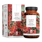 NATURTREU® Rubinkorn - Roter Reis Komplex abgerundet mit schwarzem Knoblauch Extrakt - 2,9 mg Monacolin K pro Tagesdosis - mit Cholin für normale Leberfunktion - Fermentierter Roter Reis - 120 Kapseln