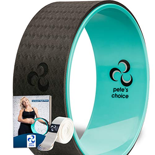 pete's choice Yoga Rad mit eBook inklusive & Yogagurt - Bequem & langlebiges Yoga-Zubehör I Yoga Wheel für mehr Flexibilität I Idealer Rückendehner