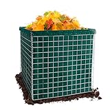 Lechin 1000L Komposter Garten, Metall Schnellkomposter mit Gewebe, 100x100x100 cm Gitter Kompost Behälter, Gartenkomposter mit Stecksystem für Gartenabfälle & Biomüll