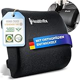 Healthfix® Ergonomisches Lendenkissen – Entwickelt mit Experten in Deutschland – Verbessert Haltung & lindert Rückenschmerzen – Lordosenstütze für Bürostuhl, Auto & Sofa