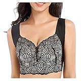 2025 - Frauen Sportring Steel Fitness Out Aushöhlung BH Nahtlose Spitze reizvoll No-Weste Unterwäsche BH Bruststraffung (Grey, XL)