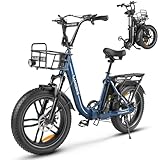 SAMEBIKE 20 Zoll 4.0 Fat Tire Folding Electric Bike, 7-Gang-All-Terrain Ebike Herren für MTB, Strand & Schnee，36V 13AH Lithium-Akku für Lange Reichweite bis 80-120KM