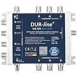 DUR-line MS 5/6 Blue eco Stromspar Multischalter - für 6 SAT Teilnehmer/TV - kein Netzteil notwendig - 0 Watt Standby Multiswitch [Digital, HDTV, FullHD, 4K, UHD]