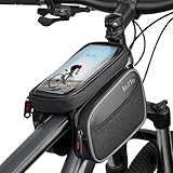 ROTTO Fahrrad Rahmentasche Oberrohrtasche Wasserdicht Handytasche für Mountainbike Rennrad (Schwarz)