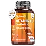 Vitamin D3 Tabletten 4000 IE - 400 Tabletten - 1 Tablette alle 4 Tage - Vegetarisch & Geprüfte Zutaten - 100% reines Cholecalciferol Vit D - Nahrungsergänzungsmittel für Jung & Alt - Von WeightWorld