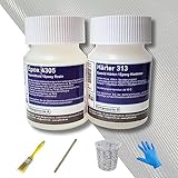 DD Composite kleines Reparaturset Epoxidharz 150g mit Glasfilamentgewebe, Handschuhe, Pinsel, Rührer, Mischbecher für Kunststoff Metall Holz und Beton