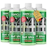 ABACUS® Nell Ultra Grünbelagentferner & Algenentferner Konzentrat, extrem stark! Entfernt Grünbelag & Algen selbsttätig mit Langzeitschutz – für Stein, Fassade, Terrasse, Dach – Nell Ultra 4x1000 ml