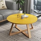 Couchtisch aus Massivholz, minimalistischer, moderner Couchtisch, Couchtisch, runder Sofatisch, Beistelltisch für Ihr Büro, Arbeitszimmer oder Empfangsbereich