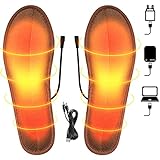 Beheizbare Einlegesohlen, USB-Fußwärmer waschbares Heizkissen, Sohlenwärmer, Wärmesohle, Fußwärmer Wärme Thermosohlen, Fußwärmer Elektrisch, für Herren Damen