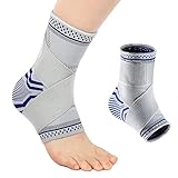 MILAIUN Sprunggelenkbandage,1 Paar Knöchelbandage mit Klettverschluss für Damen Herren, Fußbandage Knöchelstütze für Sport Schützen, Arthritis, Plantar Fasciitis(M, Blau)