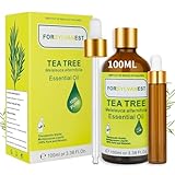 FORSYLVANEST Teebaumöl 100% Reine Natürliche ätherische Öle 100ml Ätherisches Aromatherapieöl Geeignet für Luftbefeuchter, Aromatherapie, SPA-Massagen, Haut- und Haarpflege, Bäder und Kerzen DIY