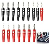 16 Stück Bananenstecker,Bananenstecker 4mm,Bananenstecker Lautsprecher,Bananenstecker Buchse,4mm Bananenstecker,Lautsprecher Stecker,Für Kabel Boxen Endstufen Av-Receiver HiFi Stereoanlagen