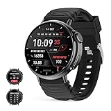 Smartwatch Ultra Damen Herren mit Telefonfunktion (Anruf empfangen/tätigen), 1,52' rundes HD-Display,Fitnessuhr mit Schlaftracker,120+ Sportmodi sportuhr Fitness Uhr Armbanduhr für Android IOS