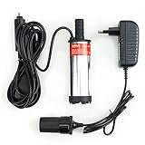 Tauchpumpe 12V / 230V Mini Pumpe für Diesel, Öl, Heizöl – Durchflussrate 12-15 l/min, 38mm Anschluss, Zigarettenanzünder Adapter, Modell SN909-230V