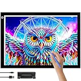 Crafts&Co® Leuchttisch A3 | Dimmbarer Leuchtplatte| Lightpad, Diamond Painting Zubehör | Zeichenplatte mit USB | Lightpad 470x345 mm | Zeichenbrett, Leuchtkasten, Leuchttafel, LED Drawing Pad