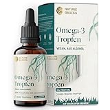 Veganes Omega 3 Algenöl - 100 ml Tropfen hochdosiert / 1158 mg DHA & 579 mg EPA/Zitrusaroma/Hochwertig gewonnen aus Algen/Zertifiziert & Nachhaltig