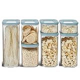 Mepal | 7-tlg. Set Vorratsdosen mit Deckel - Lebensmittelbehälter Rechteckig - Küchenorganizer aus Kunststoff - Vorratsbehälter Luftdicht | 1x 2000 ml - 2x 425 ml, 1000 ml & 1500 ml | Nordic Green