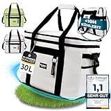 five dots Kühltasche faltbar 30l zum Einkaufen & Picknick [grau]- Kühltasche Auto als Thermotasche & Picknicktasche Auto - Mehr Organisation mit Kühltasche Gross - Lunch Tasche & Mini Kühlbox