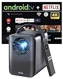 Native 1080P Mini Projector, Video Projector with Netflix Certification, Android TV10.0, 5000+ Apps, 400 ANSI, 4K Supported, 5G WiFi & Bluetooth, Film Projector Compatible with iOS/Android/Windows/USB