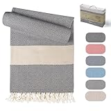 MyStilo® Strandtuch Saunahandtuch XXL - Dickes, Weiches Badetuch 100x200cm, Schnelltrocknend - Premium Hamamtuch, Handtuch für Männer, Frauen, Yoga und Fitness mit Diamantmuster (schwarz)