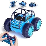 MaxTronic Direktladung Ferngesteuertes Auto mit LED Licht, Amphibien Wasserdichter RC Stunt Auto 360° Flips, 4WD 15KM/H Offroad 2.4G MonsterTruck Spielzeug Mädche Jungen für Kinder ab 3 Jahren