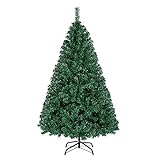 Yaheetech Künstlicher Weihnachtsbaum 152cm (Ø ca.98cm) mit ca.718 Spitzen, Tannenbaum Weihnachtsdeko, Christmastree PVC, Schnellaufbau mit Klappsystem inkl. Christbaum Metallständer
