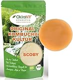 Original-Kombucha-Teepilz Premium Qualität + Bio Kombucha Getränk, Anleitung + Anwuchsgarantie. Aus dem Heilbad Bad Kohlgrub von OkiraVit® (Set für 3 Liter)