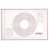 GWHOLE Silikonmatte Backmatte Silikon Teigmatte Wiederverwendbar Antihaft Rutschfest mit Messung, 60 x 40 cm