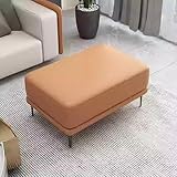 Ottomane aus Leder, Fußstütze, Fußhocker, Bank für Wohnzimmer, großes quadratisches Design